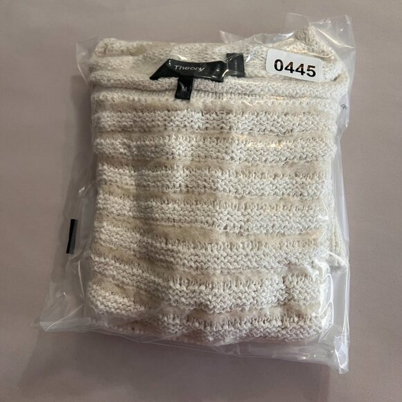 Theory Blend Of Alpaca And Wool Pullover Scoop Neck Striped Sweater Top - Picture 6 of 6